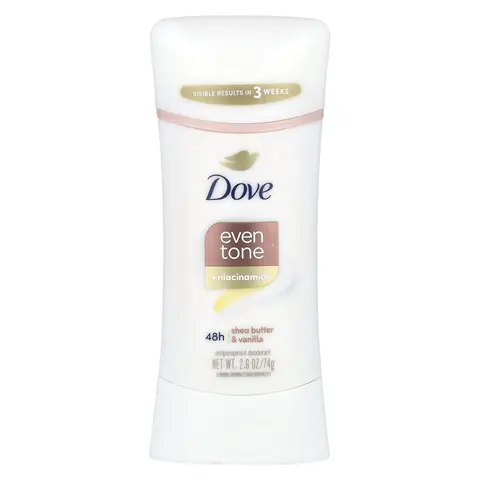Dove Even Tone + Niacinamide, Antiperspirant Deodorant, Shea Butter & Vanilla, 2.6 oz (74 g)