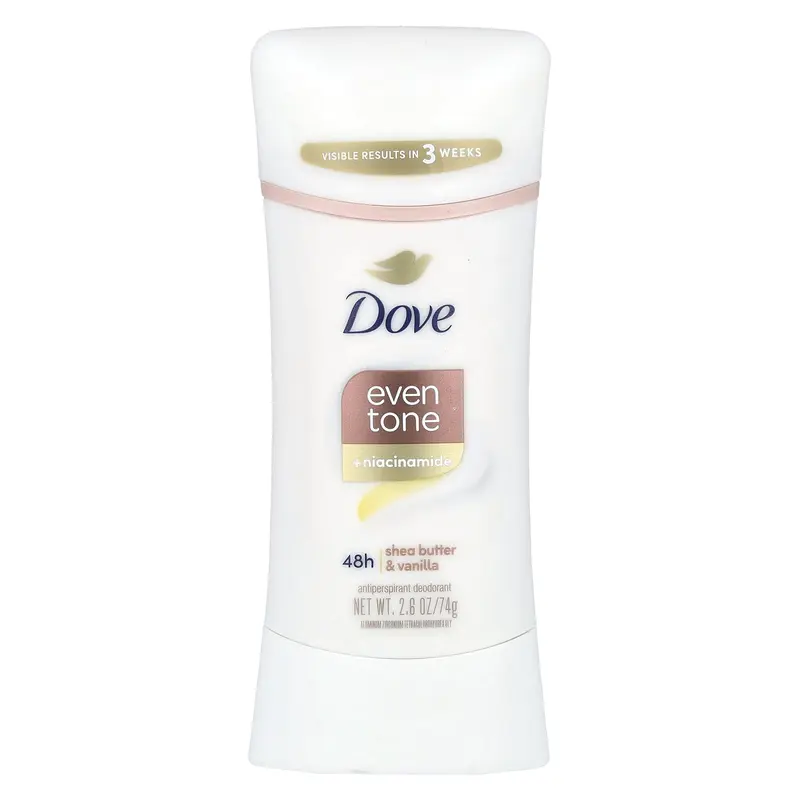 Dove Even Tone + Niacinamide, Antiperspirant Deodorant, Shea Butter & Vanilla, 2.6 oz (74 g)