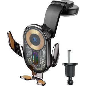 Wireless Car Charger, 15W Fast Charging Car Phone Holder Mount Auto Clamping Cell Phone Stand for iPhone 15 14 13 12 11 Pro Max, Samsung Galaxy S23 S22 S21