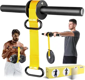 Forearm Strengthener and Wrist Roller, 43.3 in Or 51.2 in Ultra-Strong Nylon Webbing Wrist & Forearm Blaster with Quick Locking Mechanism, Durable Anti-Slip Grip Handles for Forearm Strength Training