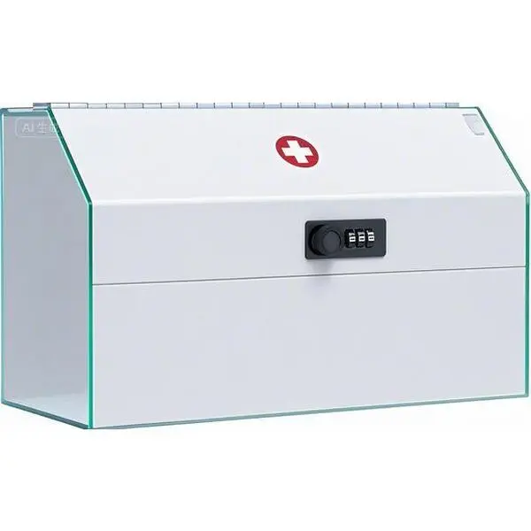 Secure Steel Wall Cabinet with Combination Lock - Lockable Medicine Organizer - Wall Mount First Aid Storage - Metal Medical Box - Reusable, Durable White Cabinet for Bathroom or Kitchen