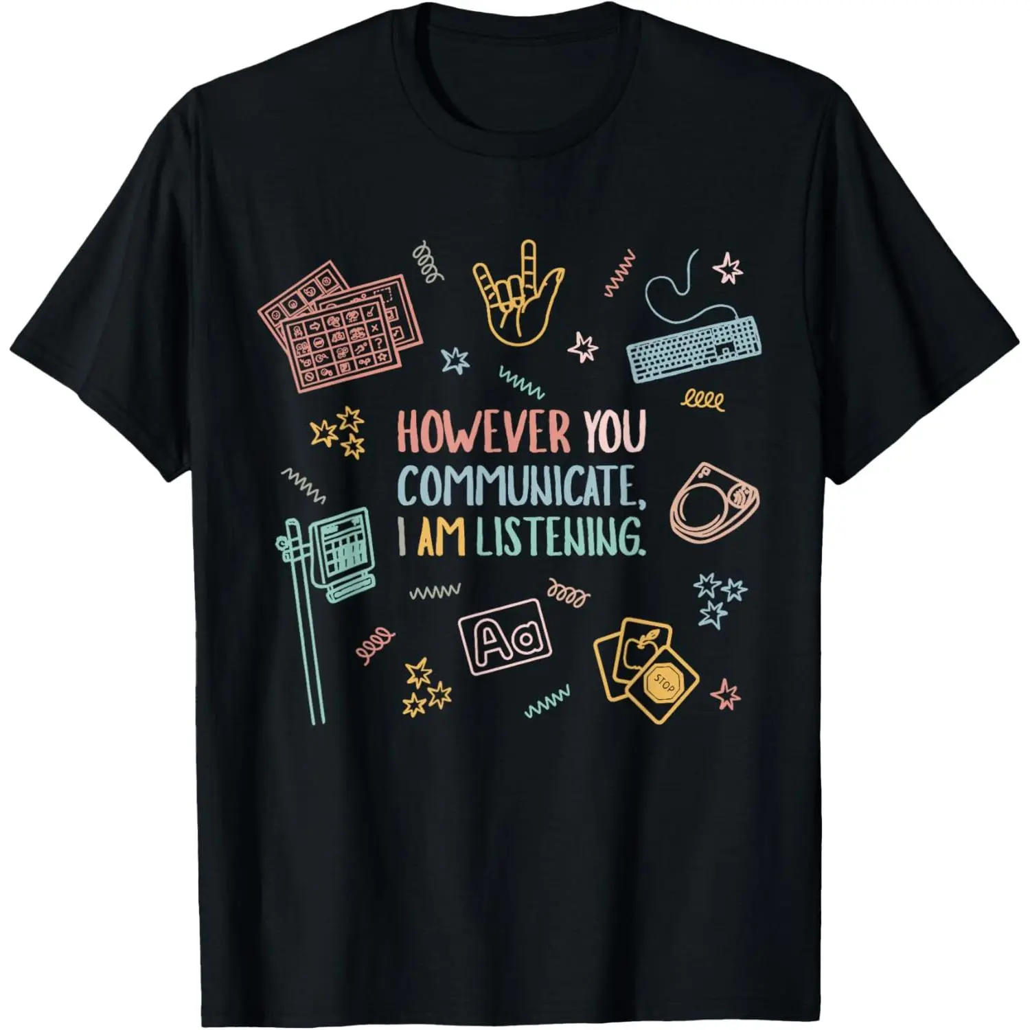 Women's Graphic T-Shirt, 100% Cotton Short Sleeve Tee for Speech Teachers, Casual Everyday Round Neck Top, SLP Gift