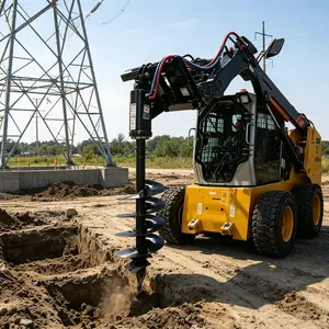 Direct Drive Skid Steer Auger Attachment, 18" Dia. Hydraulic Post Hole Digger with Planetary Gear, Universal Fit