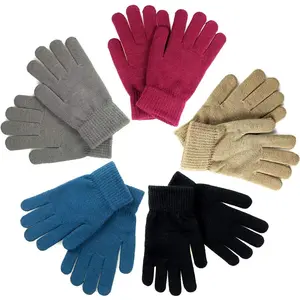 Winter Magic Gloves for Adults, 5 Pairs of Stretchy Knit Warm Gloves For Men,Women,Teens