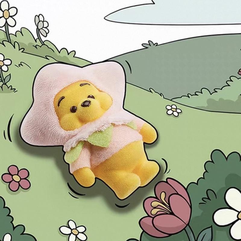 Disney Winnie the Pooh Fluffy Touching Garden Series Blind Box Figures Adorable Dressed Costume Collectible Miniatures Decor for Bedroom Desk Shelf Surprise Toy Gift for Fans & Kids