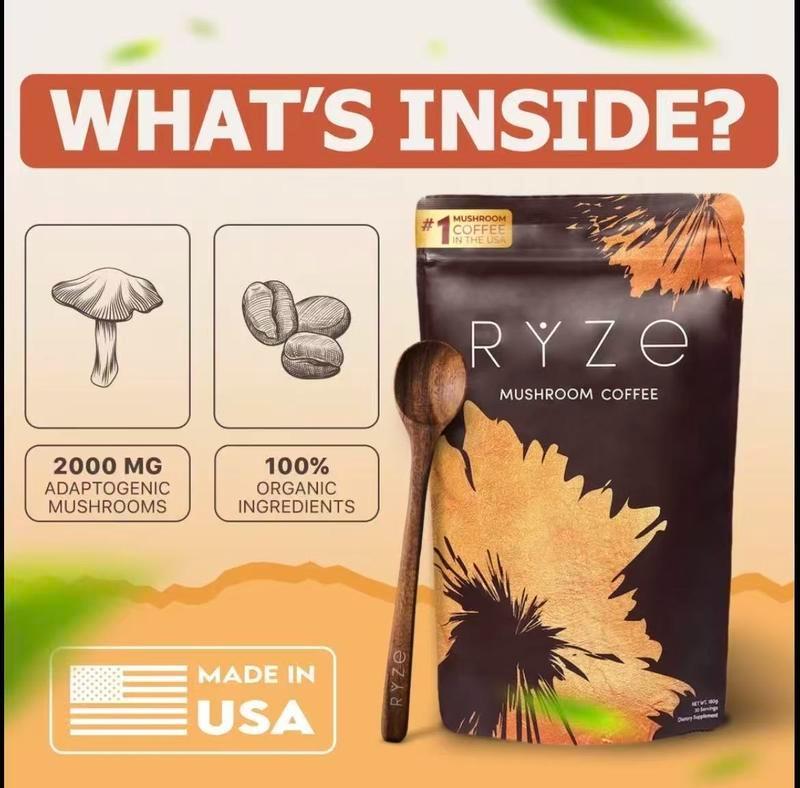 RYZE Mushroom Medium Roast Coffee USDA Organic with 6Adaptogenic ,USA Grown Instant Coffee for BetterEnergyFocus Digestion Immunity with Lions ManeSummerNew American Style Cargo Pants High Street Wide-LegCasual Pants Women Retro High Waist Drawstring
