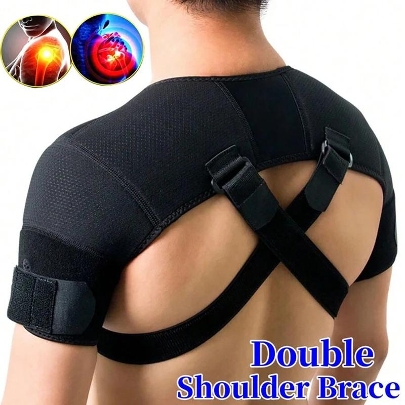 Adjustable Sports Shoulder Support Straps - Cross-Back Design for Back Pain Relief, Durable Nylon & Neoprene Material,Healthcare Tool