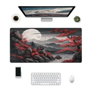 Japanese Red Maple Mountain Scenery XL Mouse Pad Large Gaming Mouse Desk Mat 31.5 X 15.75 Inch Computer Keyboard Mousepad with 3mm for Gaming Office