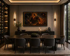 PYROTHEON Phase 1-Ignition Artifact Wall Print, Artistic Floating Home Decor, Home Decoration Piece