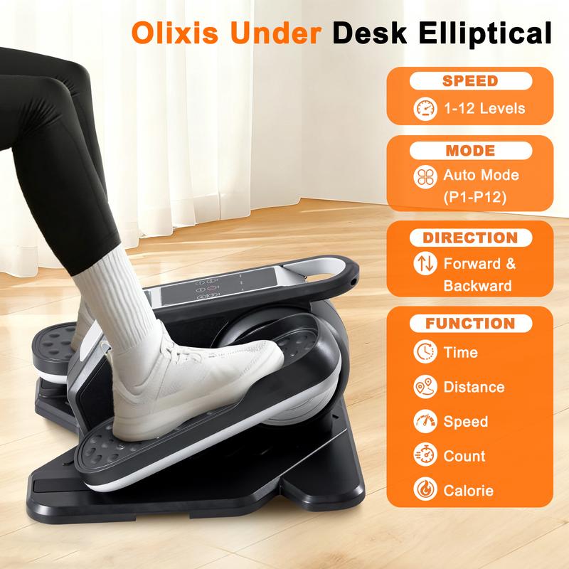 Under-Desk Elliptical Machine–Compact & Quiet Mini Pedal Exerciser with Adjustable Speed, LED Display, Portable Fitness Solution for Home or Office Workouts