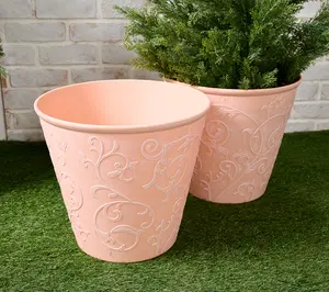Garden Reflections 15" Diameter Scroll Design Planter 2-pack Garden Reflections 15" Diameter Scroll Design Planter 2-pack
