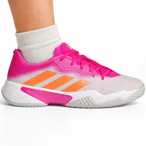 Adidas Women's Grey/Pink Barricade Sneakers, HR2036 (No Box)