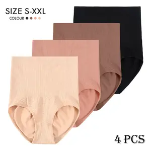 4 Pack Seamless Tummy Control Shapewear Panties for Women High Waist Body Shaper Briefs Shaping Underwear Panty