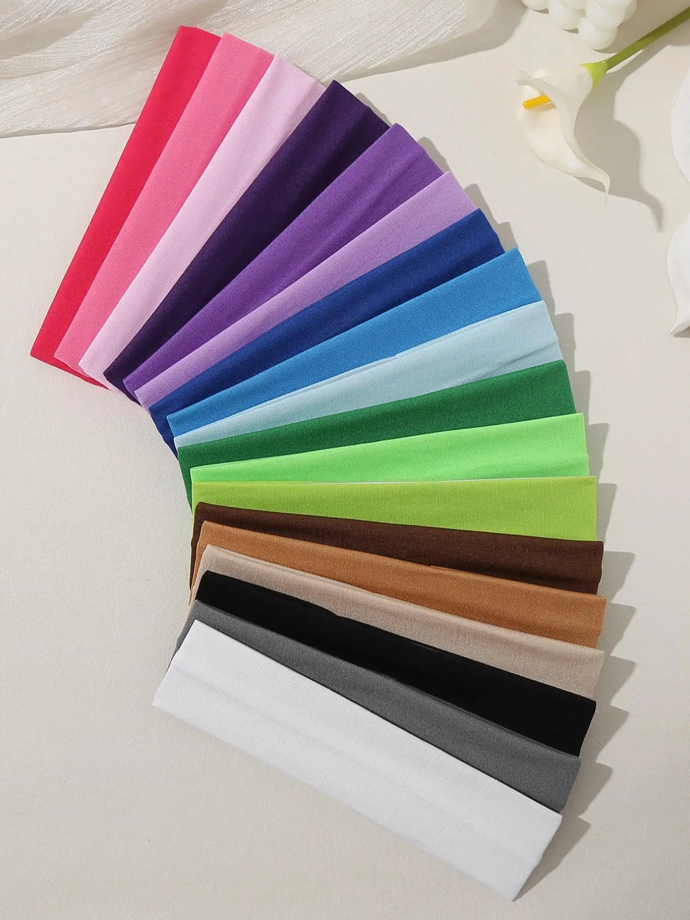 Women's Sporty Hair Bands, Elastic Sweat-Absorbing Yoga Running Headbands, Plain Pattern, All Seasons, Multiple Colors Available, Sports Headband