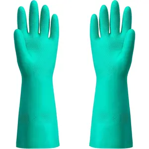 Chemical Resistant Nitrile Gloves, Resist Household Acid, Alkali, Solvent and Oil, Latex Rubber Free, 1 Pair Medium