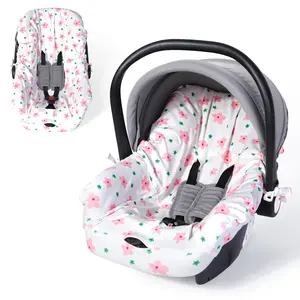 Infant Car Seat Cover Liner, Universal Fit Carseat Protective Cover, Made of 100% Cotton - Breathable Prevent Wear & Dirt Suitable Travel Systems (0-12m), Easy to Clean, Machine Washable, Pink