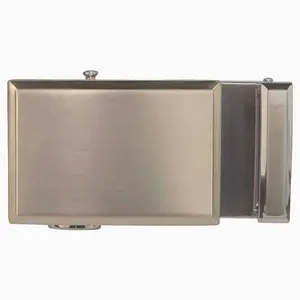 Go-In Beveled Satin Nickel Shield w/ Beveled Keeper Buckle