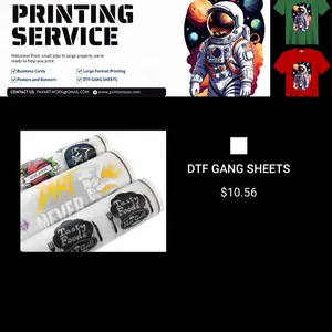 Printing Service UV DTF Stickers DTF Gang Sheets - Large Format Printing Options Available