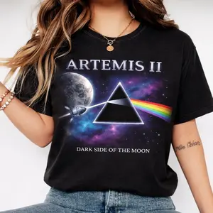Artemis II Dark Side of the Moon Space Mission Unisex Graphic T-Shirt, Future Moon Mission Tee, Artemis II 2026 Rocket Launch Shirt