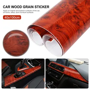High Glossy Wood Grain Vinyl Sticker Decal Car Internal Sticker Self Adhesive DIY Film
