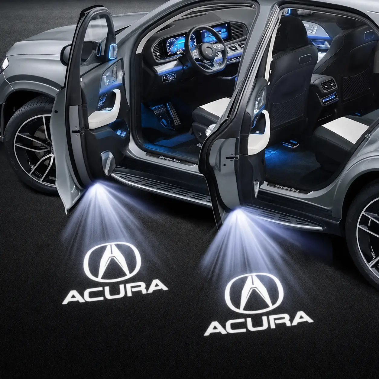 Car Door Welcome Courtesy LED Projection Lamp, HD Logo Light Car Accessories for Acura Models (Integra, TLX, ILX, RL, NSX, ZDX, MDX, RDX, TSX, RSX)
