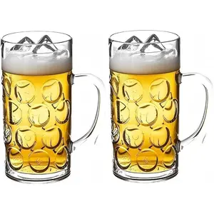 42oz Plastic Large  Mugs with Handle Set of 2,   Stein Drinking Glasses Cups for Party, Bar, , Hotel,  for , Juice,  Beverages
