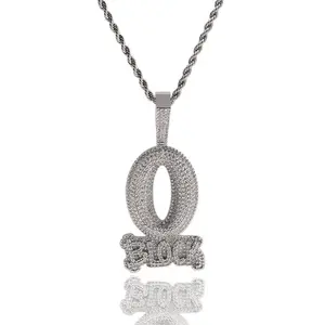 KingVon The same   English letter O-type BLOCK Zircon pendant Zircon pendant