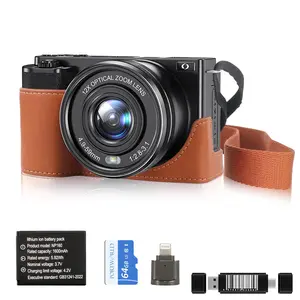 4k digital cameras with WiFi, 64MP vlogging camera，Compact travel Camera , 12X Optical Zoom photography cameras, mic for camera vlog,Summer Gift