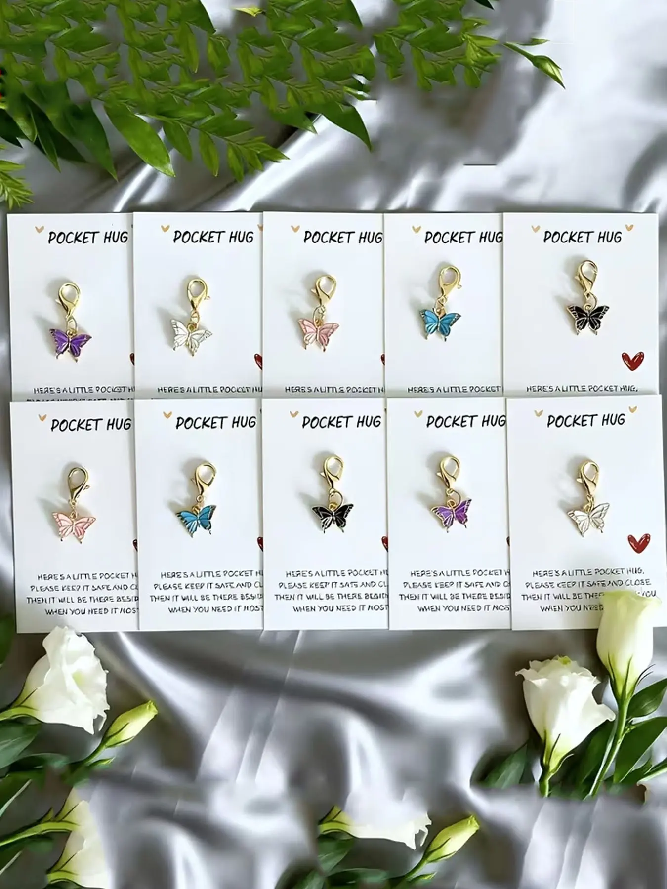 10pcs Spring Butterfly Keychain  - Pastel Pink Blue Purple Colors with Bow Design for Women, Zinc Alloy Elegant Charm for Bag Key Decor, Floral Season Gift & Easter Party Favor, Lightweight Durable Accessory, Keychain For Bags