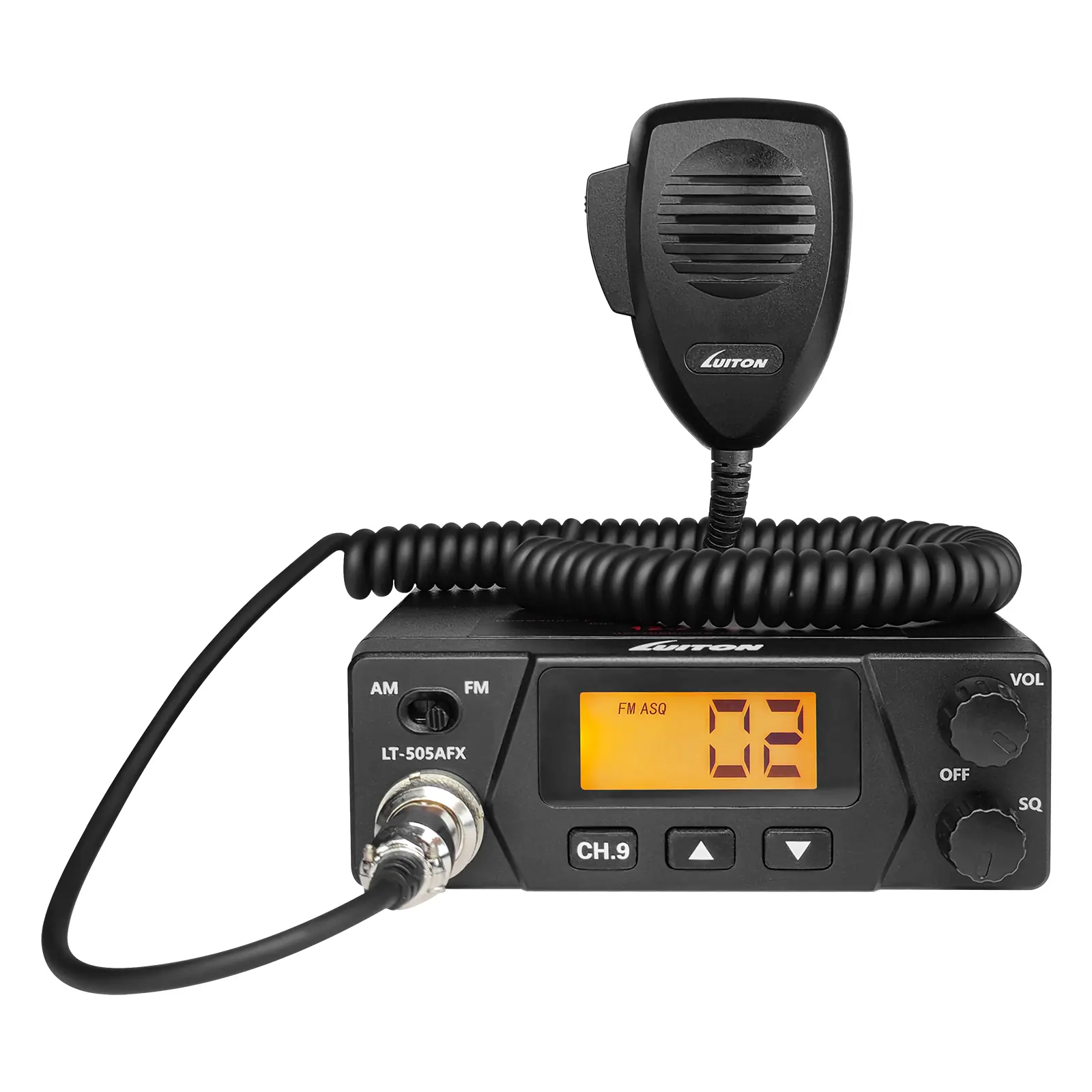 LUITON LT-505Max Durable Portable Handheld 40 Channel CB 2-Way Radio Audio Device, Compact Walkie Talkie with Large LED Display, External Speaker Jack, 12-24V Wide Voltage Compatibility, Clear Sound