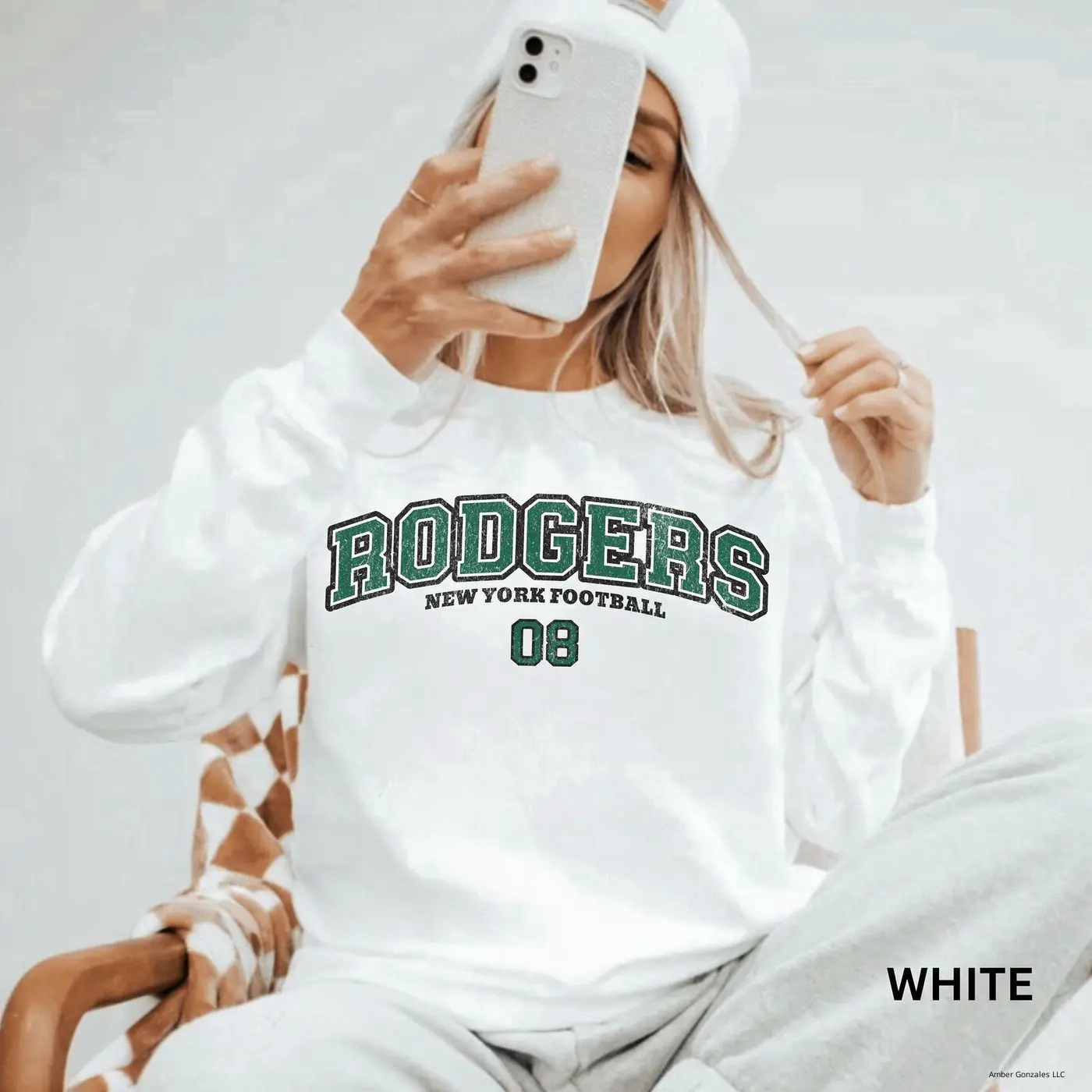 Aaron Rodgers Sweatshirt, Aaron Rodgers Sweater,New York Football Crewneck, Vintage Style Jets Sweatshirt, Aaron Rodgers shirt,Jets Crewneck