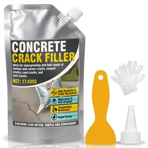 500g Concrete Crack Filler, High Elasticity Liquid Cement Crack Filler, Self-Leveling  Repair Sealant for Driveway, Walkway, Patio, Hole -Quick Drying, Permanent Fix (Concrete Crack Filler)