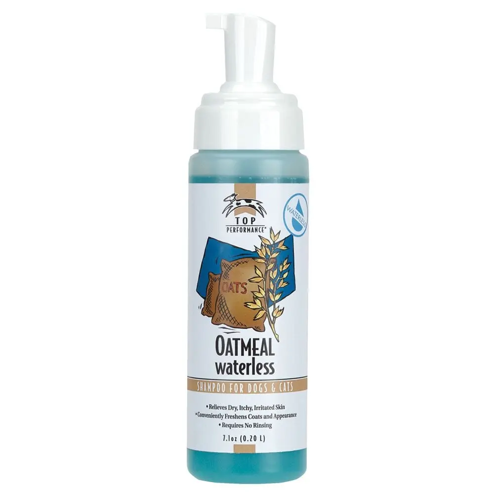 Top Performance TP2764 71 Hypoallergenic Moisturizing Waterless Dog & Cat Shampoo, Oatmeal Formula, 7.1 oz, Deodorizes, Moisturizing Shampoo