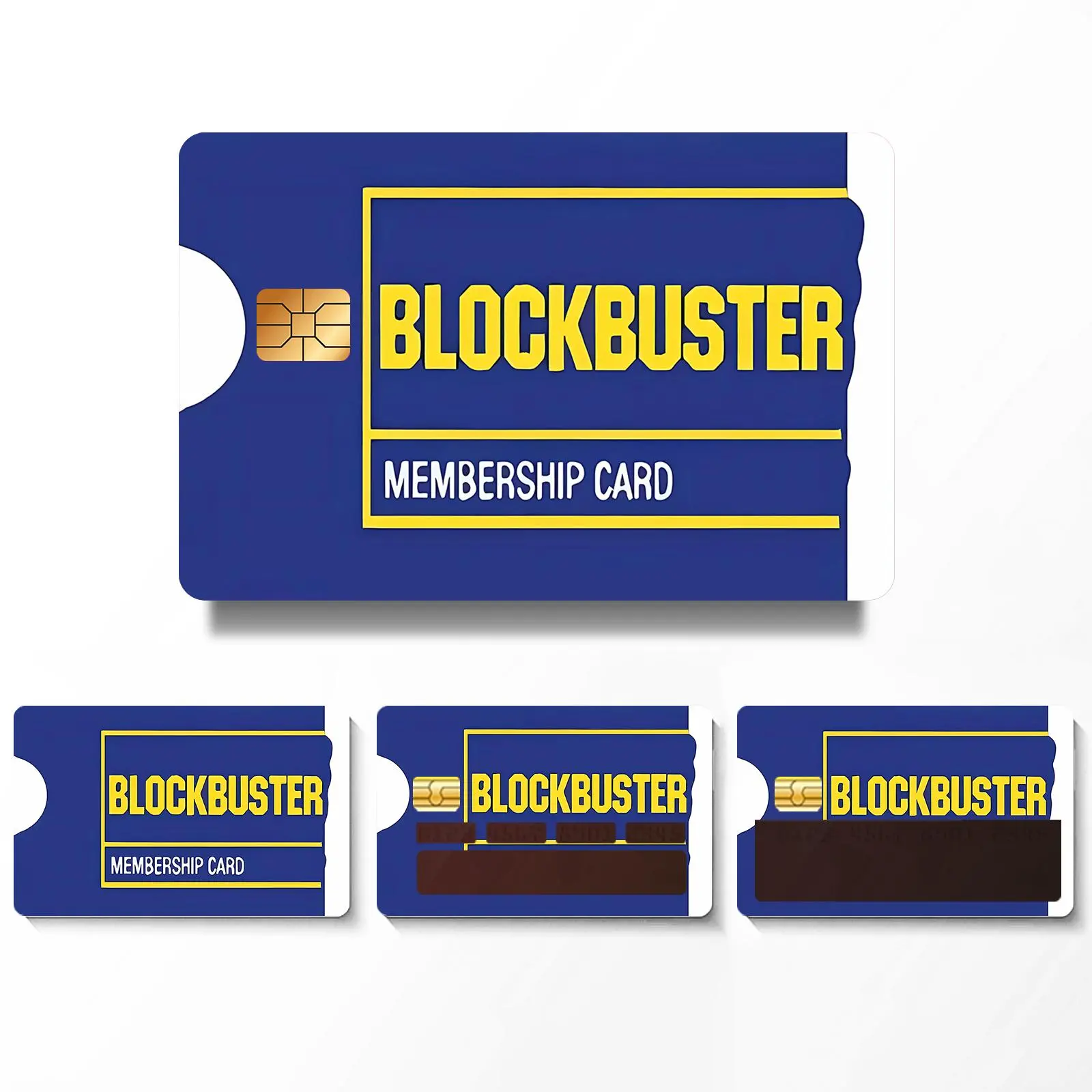 Blockbuster Letter Pattern Credit Card Sticker, 4 Counts Ultra-thin Waterproof Scratch Resistant Card Sticker, Personalized Bank Card Skin Protector, Sticker Cards, Waterproof Stickers