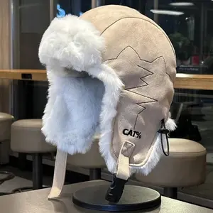 HT5017 Russian Hat New Thick Warm Winter Hats for Men Women Fleece Fur Lined Bomber Hat Male Female Snow Ski Trapper Earflap Cap