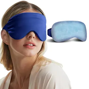 Cooling Eye Mask for Puffy Eyes - Cold Compress for Migraines Headache Puffiness Dark Circles, Gel Eye Mask for Sleep Dark Circles, Reusable Face Ice Pack (Blue)