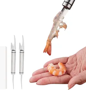 2 pieces, 5-in-1 multifunctional shrimp cord, shrimp cord knife, stainless steel shrimp peeler, multi-purpose shrimp peeler, shrimp peeler, peeling tool, shrimp cleaning tool for the home kitchen