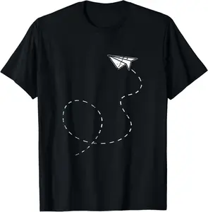 100%cotton White Paper Airplane Paper Plane T-Shirt