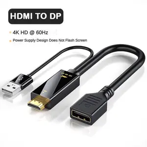 HDMI-Compatible To DisplayPort Cable 4K@60Hz 2K@120Hz HDMI-Compatible Source To DP Display Monitor Cable for PC Laptop PS5 Xbox