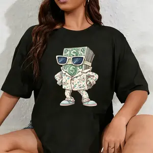 100% Cotton Unisex Casual Money Sleepwear Costume for Cash Lovers T-Shirt