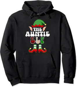 Auntie Elf Funny Christmas Costume Family Matching Squad Pullover Hoodie - Anarosavill Shop 25B0CMWQNSBB