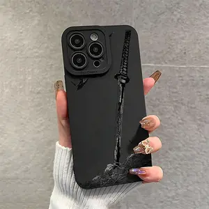 Hand-Drawn Samurai Sword Design Shockproof Ultra-Thin Protective Phone Case, Full Protection Soft Cover for iPhone 17/16/15/14/13/12/11/plus/pro Max Accessories