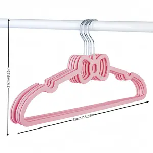 10 Pcs Cute Bow Anti-Slip Hangers, Plastic Clothes Hangers, Durable and Wrinkle-Resistant, Ideal for Home and Dormitory Use