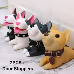 1PC/2PCS Cute Cartoon Dog Design Door Stop, Creative Plastic Animal Door Stop, Decorative Door Card for Home Office