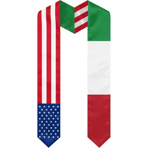72X5.9 Inch National Flag Graduation Stole Class of 2026 Graduation Sash Generation Stole for International Students Honor Sash