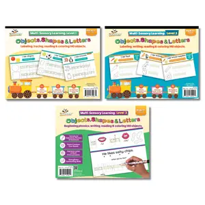 Channie's 3 Pack Kit- Channie’s Multi-Sensory Learning- Level 1, 2, & 3:  Labeling, Tracing, Tracking, Beginning Phonics, Reading, And Coloring