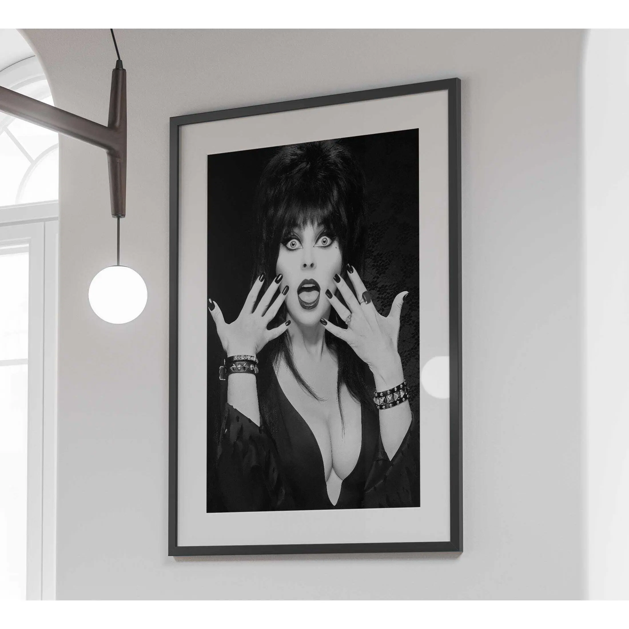 [UNFRAMED POSTER] Elvira Poster, Funny Horror Print, Black and White, Printable Halloween Wall Art, Hypebeast Room Decor