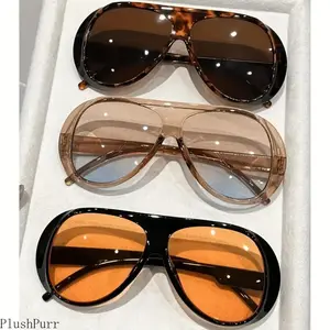 Women's 2pcs Large Decorative Frame Sunglasses, Full Rim Polycarbonate Frame & Lenses, Sports Eyewear for Daily Use & Holiday Occasions, Outdoor Spring Accessory, Sunglasses For Women