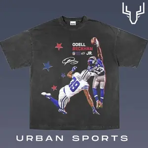 Odell Beckham Jr/OBJ 4.0  Football Retro Graphic Tee, Urban Sports Streetwear Shirt, Vintage Style Fan T-Shirt, Championship Inspired Oversized Washed Tee, Unisex Casual Sports Graphic Top for Men Women Fans
