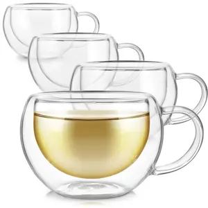Modern Classic Insulated Glass Tea Cups